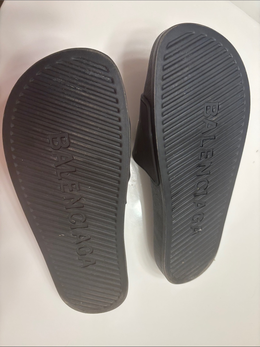 Balenciaga Black Slides with White Logo - Picture 4 of 4